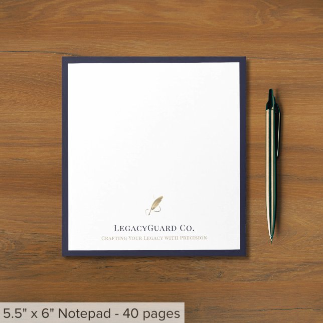 Elegantes Gold Quill Notepad Notizblock (Von Creator hochgeladen)