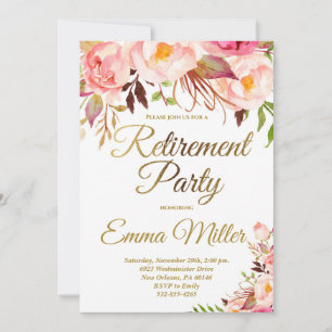 Elegantes Gold Retirement Party Einladung