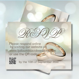Elegantes Gold Rings Foto Wedding RSVP Karte