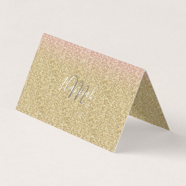 Elegantes Gold & Rose Gold Glitzer Glitzern Visitenkarten (Vorderseite)