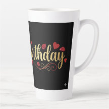Elegantes Gold & Rotes Herz Alles Gute zum Geburts