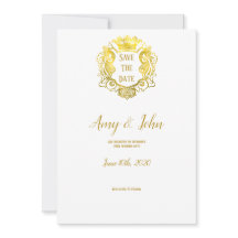 Elegantes Gold Royal Wappen Hochzeit retten