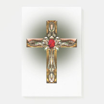 Elegantes Gold & Ruby Cross