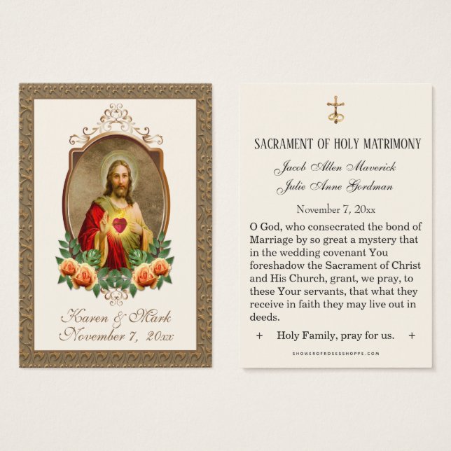 Elegantes Gold Sacred Heart Jesus Wedding Holy Car (Vorne & Hinten)