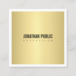 Elegantes Gold Schlicht Modernes Minimalistisch Quadratische Visitenkarte