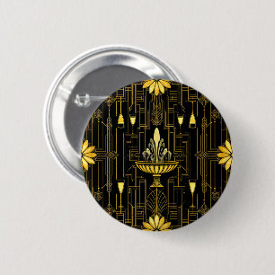 Elegantes Gold Schwarz Gatsby Button