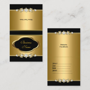 Elegantes Gold-Schwarz-Juwel-Bild zum Umklappen Visitenkarte