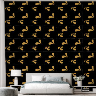 Elegantes Gold Schwarz Modernes Muster Tapete