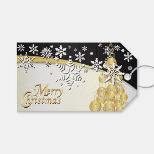 Elegantes Gold, Schwarz und Weiß Geschenkanhänger