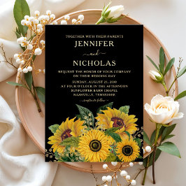 Elegantes Gold Schwarz & Weiß Gold Folieneinladung