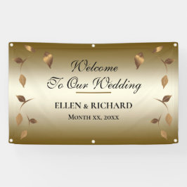 Elegantes Gold, Schwarze Hochzeit Empfang Banner
