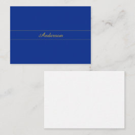 Elegantes Gold-Script auf Navy Blue Background Mitteilungskarte