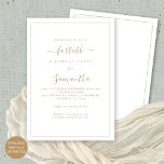 Elegantes Gold Script Border 40. Geburtstag Party Einladung<br><div class="desc">Elegantes Gold Script Border 40. Geburtstag Party. Verfügbar in digitaler Form oder gedruckt. Ein minimalistisches, modernes Textdesign für Ihren 40., das vollständig anpassbar ist, mit einem Single-Zeilenrand. Ändern Sie die Wörter nach Bedarf und Sie können auch Text- und Hintergrundfarben sowie viele andere, wenn Sie möchten, über die Option Weitere bearbeiten...</div>