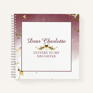 Elegantes Gold-Script Briefe an meine Tochter Notizbuch