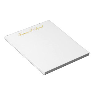 Elegantes Gold Script Personalisiert Notepad Notizblock