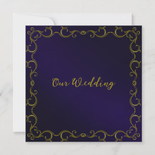 Elegantes Gold Scroll Border Wedding Einladung