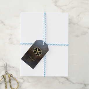 Elegantes Gold Shamrock, Klee-Leder-Optik Geschenkanhänger