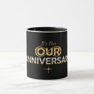 Elegantes Gold & Silber Es ist unser Jubiläum Tasse