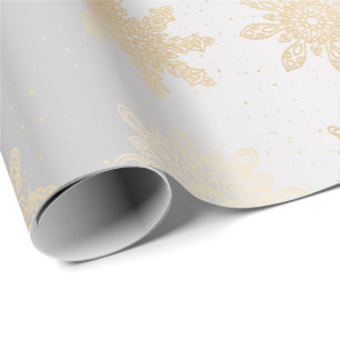 Elegantes Gold & Silver Snowflake Weihnachtsmuster Geschenkpapier