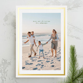Elegantes Gold Simple Christmas Frame Foto Folien Feiertagskarte