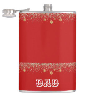 Elegantes Gold Snowflake sinkt Weihnachten Roter N Flachmann
