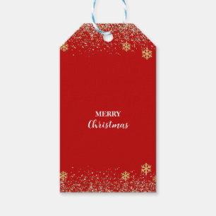 Elegantes Gold Snowflake sinkt Weihnachten Roter N Geschenkanhänger