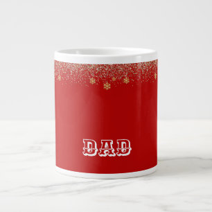 Elegantes Gold Snowflake sinkt Weihnachten Roter N Jumbo-Tasse