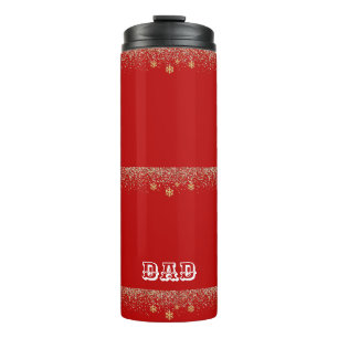 Elegantes Gold Snowflake sinkt Weihnachten Roter N Thermosbecher