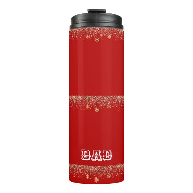 Elegantes Gold Snowflake sinkt Weihnachten Roter N Thermosbecher (Vorderseite)