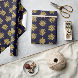 Elegantes Gold Snowflake Urlaubspapier Geschenkpapier