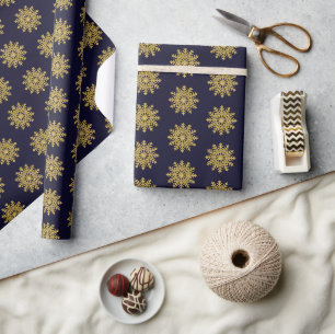 Elegantes Gold Snowflake Urlaubspapier Geschenkpapier