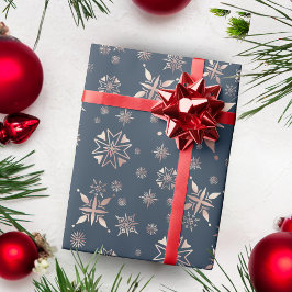 Elegantes Gold Snowflakes Geschenkpapier