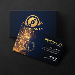 Elegantes Gold Songwriter Musikproduzent DJ-Logo Visitenkarte