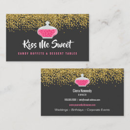 Elegantes Gold Sprinkles Candy Dessert Buffet Visitenkarte