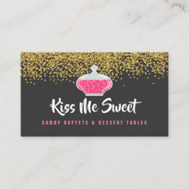 Elegantes Gold Sprinkles Candy Dessert Buffet Visitenkarte