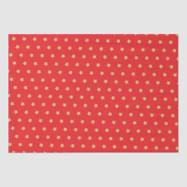 Elegantes Gold Star Muster Weihnachten Seidenpapier (Vorderseite)