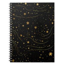 Elegantes Gold Starry Night Notebook