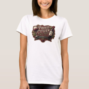 Elegantes Gold STOLZER BÜRGER DES WEINLANDES T-Shirt