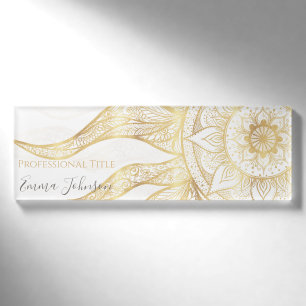 Elegantes Gold Sun Mandala Design Namenschild