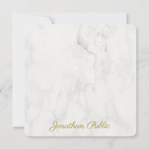 Elegantes Gold-Template aus weißem Marmor Mitteilungskarte