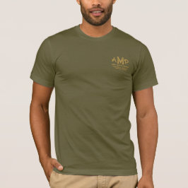 Elegantes Gold Textured 3 Letter Monogram Logo T-Shirt