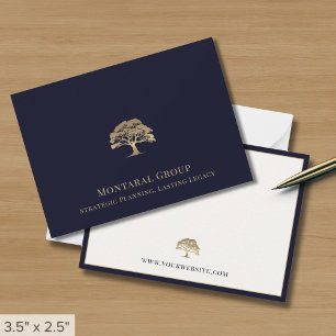 Elegantes Gold Tree Logo Mitteilungskarte