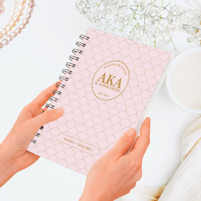 Elegantes Gold Trellis Custom Business Monogram Notizblock (Von Creator hochgeladen)