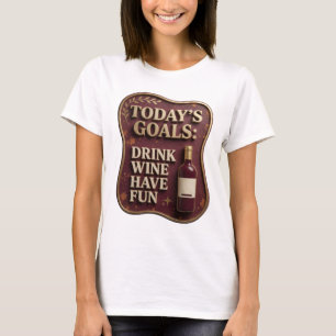 Elegantes Gold TRINK WEIN HAB SPAß Künstlerisches T-Shirt