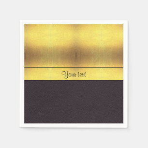 Elegantes Gold u. Schwarzes Serviette