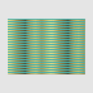 Elegantes Gold- und Aqua-Striptepapier Seidenpapier
