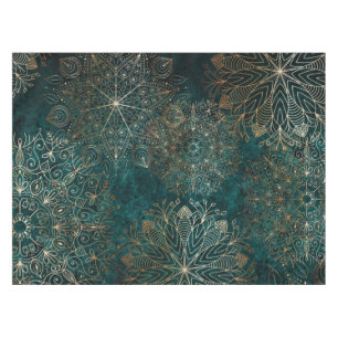 Elegantes Gold- und Aquamarin-grünes Mandala-Must Tischdecke