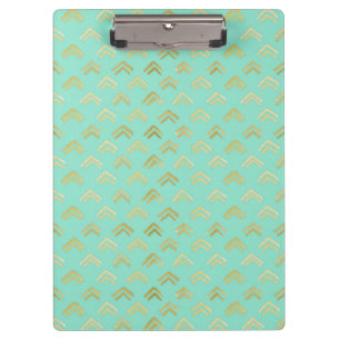 Elegantes Gold und Aquamarine Zwischenablage Klemmbrett
