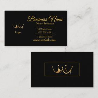 Elegantes Gold- und Black Crown-Standardgeschäft Visitenkarte