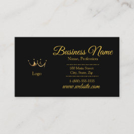 Elegantes Gold- und Black Crown-Standardgeschäft Visitenkarte